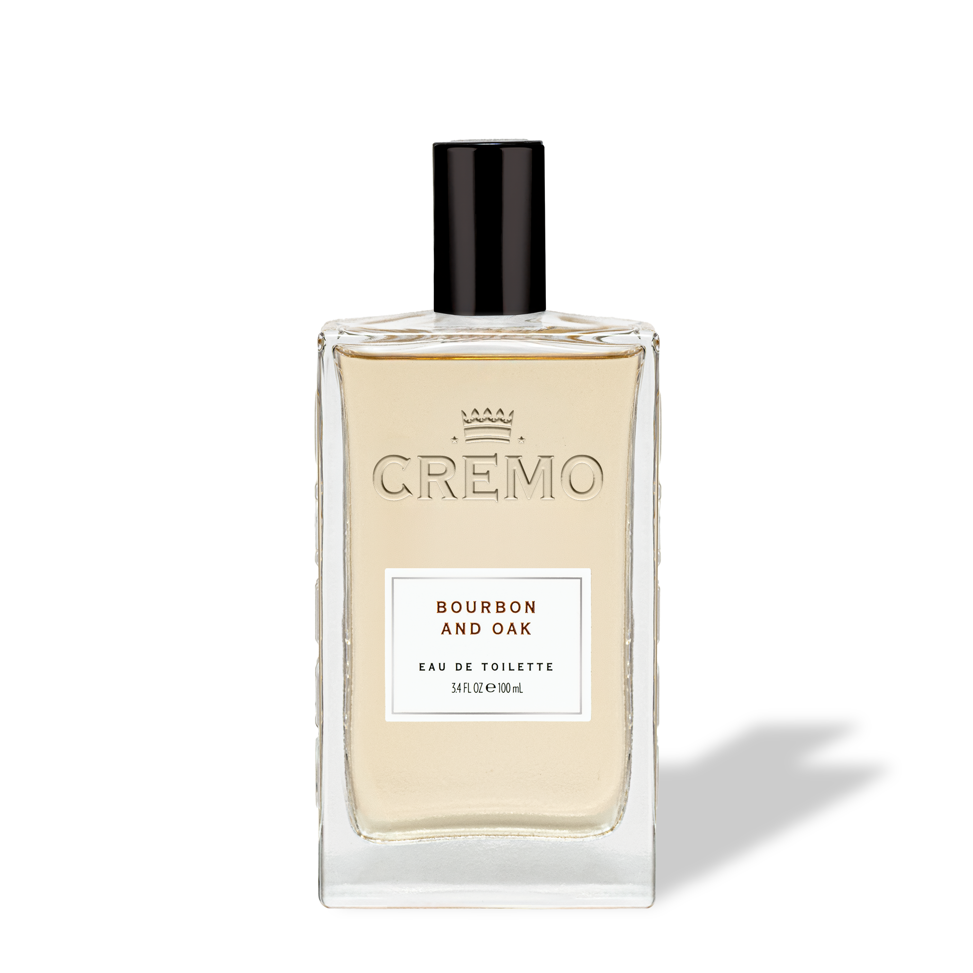 Front view of Cremo Bourbon & Oak Eau De Toilette 100ml.