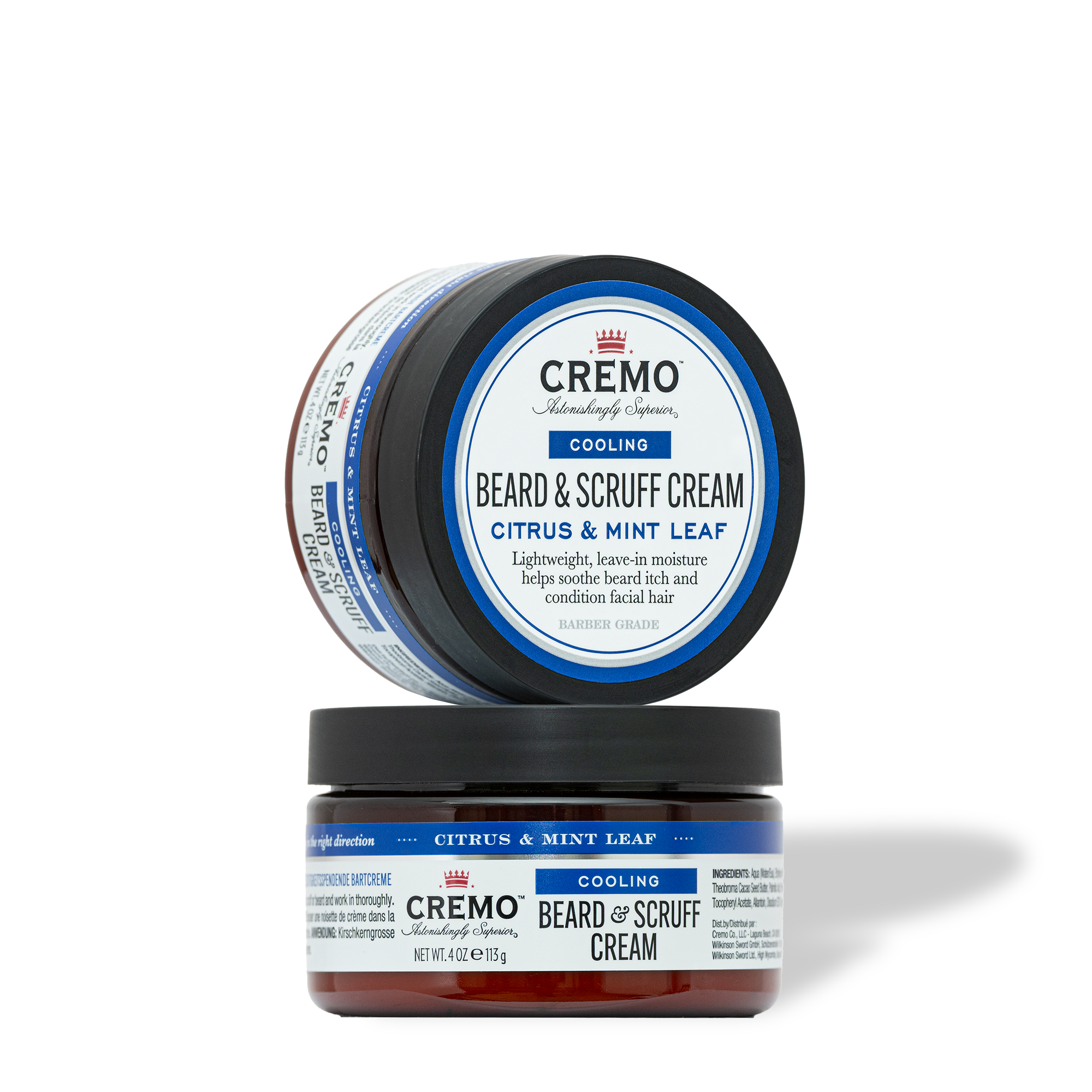 Front view of Cremo Cooling Beard & Scruff Cream.