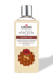 Front view of Cremo Bourbon & Oak Body Wash, 473 mL bottle.